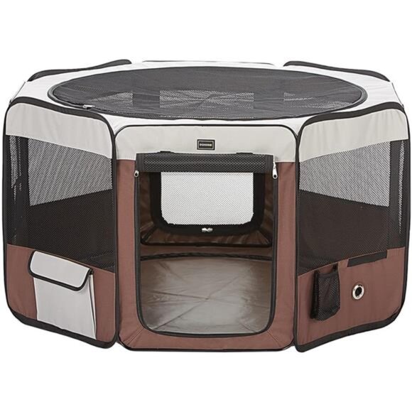 Dog Playpen 46" Portable Pet Play Pens for Small Medium Dogs, Cat Playpen Indoor - Picture 1 of 7